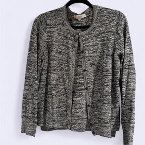 LOFT Women's Black and White Cardigan